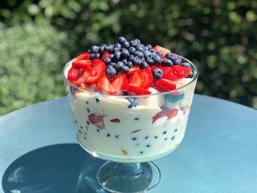 Red, White and Blue Trifle